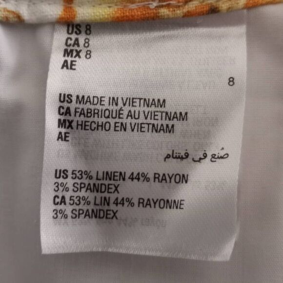 I.N.C. INTERNATIONAL CONCEPTS LINEN CREAM, BLUE, & YELLOW FLORAL SHORTS SZ.8 EUC - Picture 8 of 11